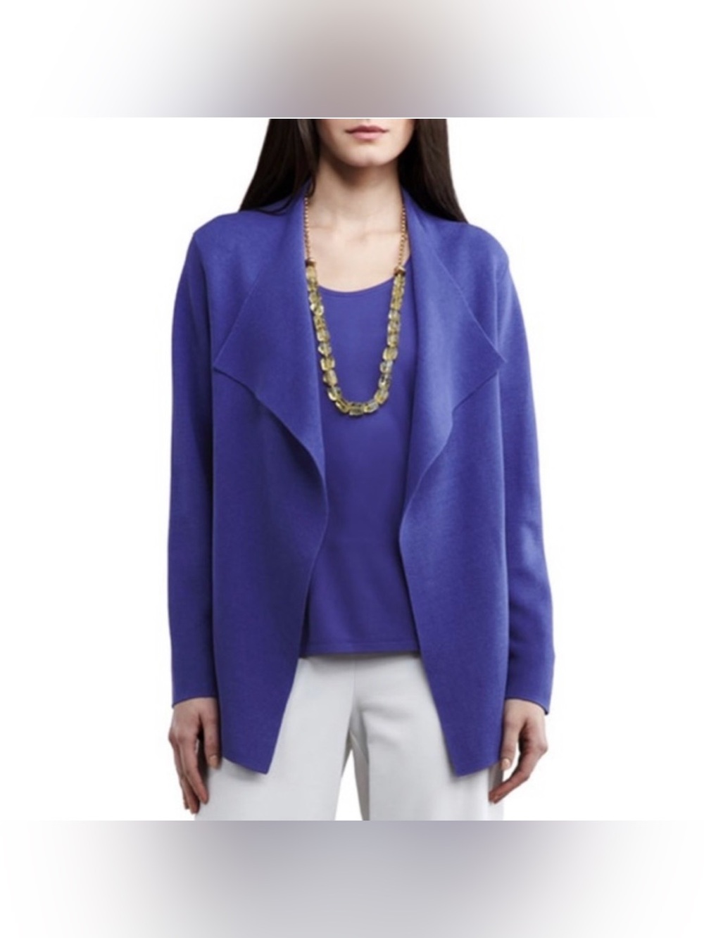 Eileen Fisher Open Cardigan Sweater Silk Blend Women’s Medium Periwinkle Blue